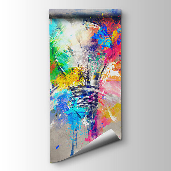 Light bulb with colorful paint splatters Light bulb with colorful paint splatters