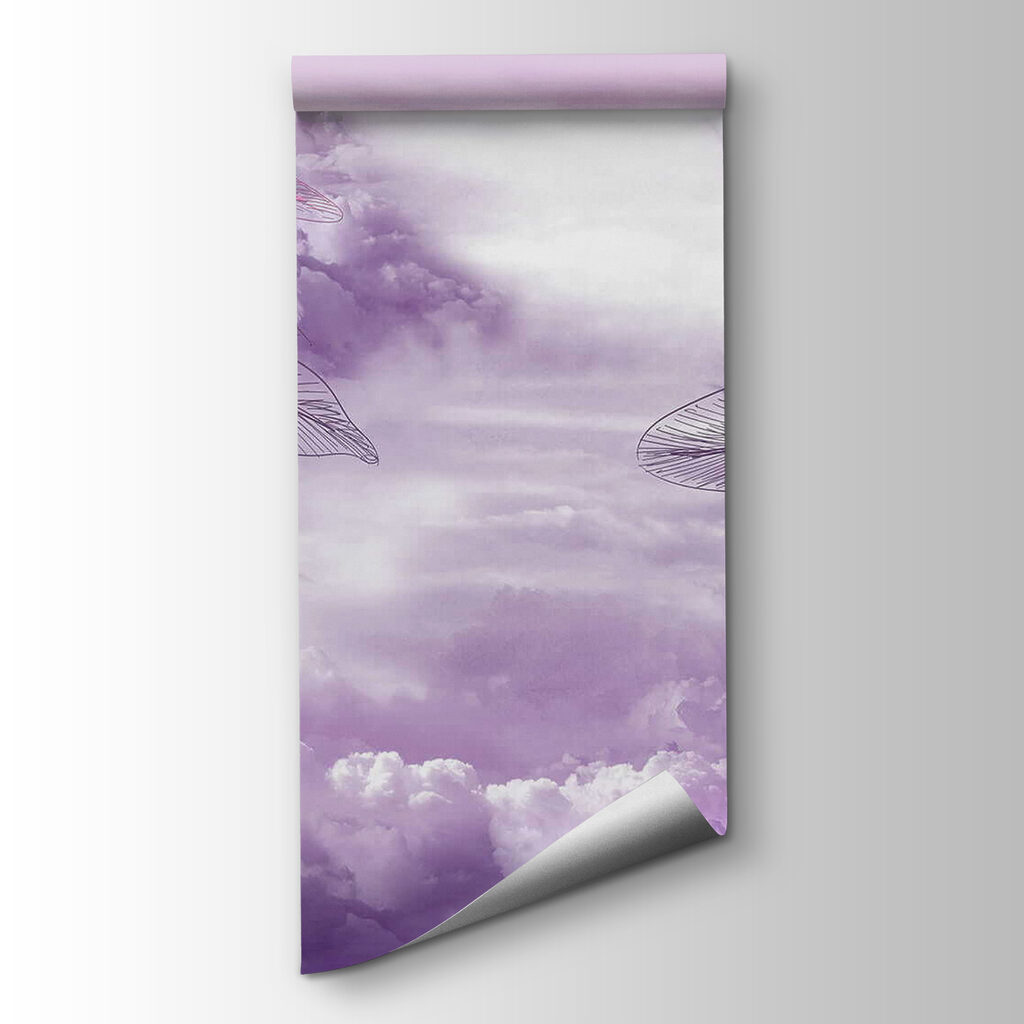 Purple and pink clouds and a purple sky with clouds