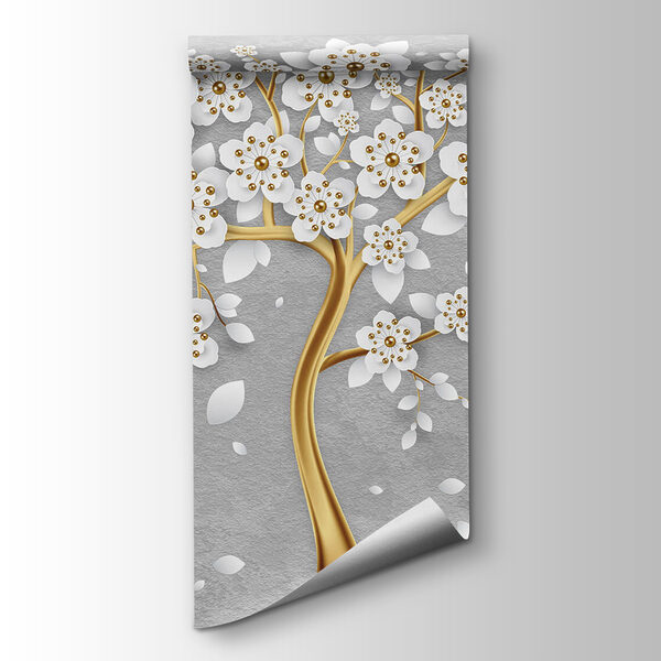 Tree with white flowers and leaves Tree with white flowers and leaves