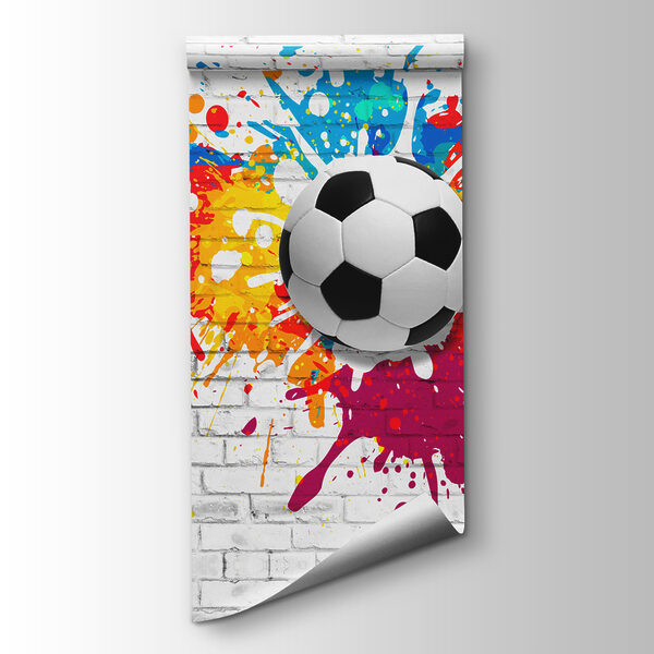 Football ball on a brick wall Football ball on a brick wall