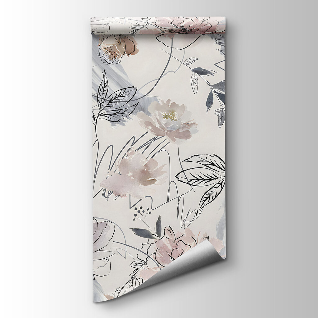 Floral pattern with black and white flowers Floral pattern with black and white flowers