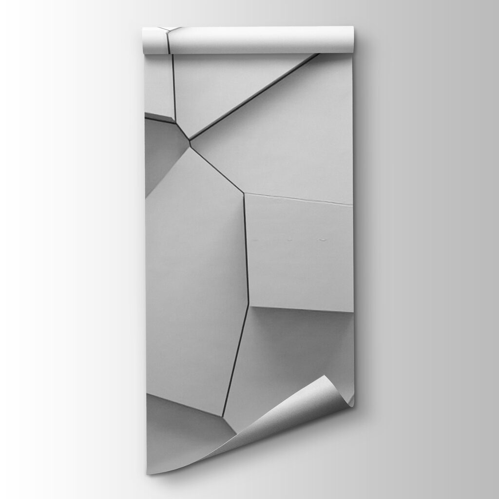 White wall with many irregular shapes White wall with many irregular shapes