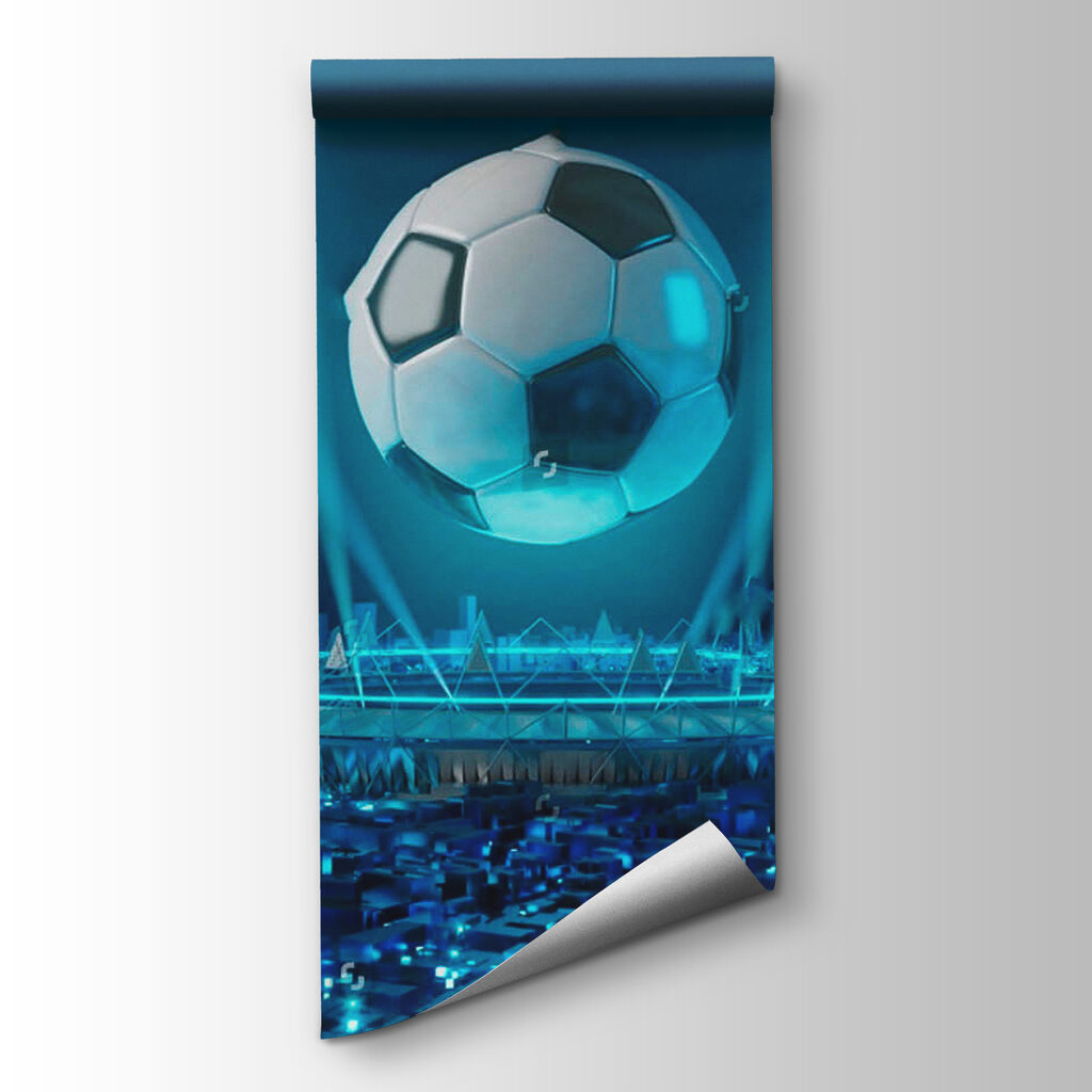 Football ball above a stadium Football ball above a stadium