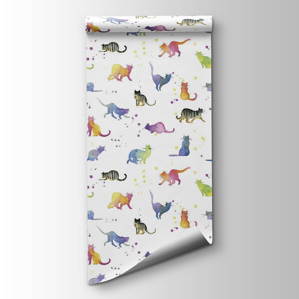 Pattern of watercolor cats Pattern of watercolor cats