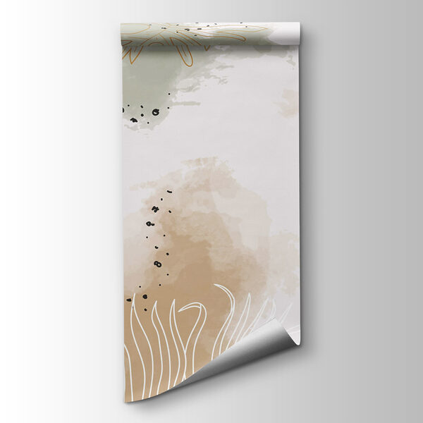 Abstract leaves with soft watercolor tones