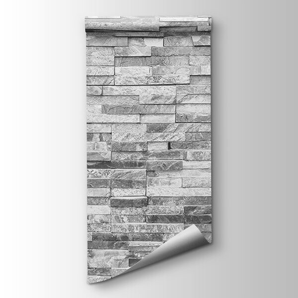 Textured stone wall in monochrome design