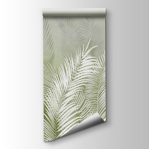 A white leaves on a gray background