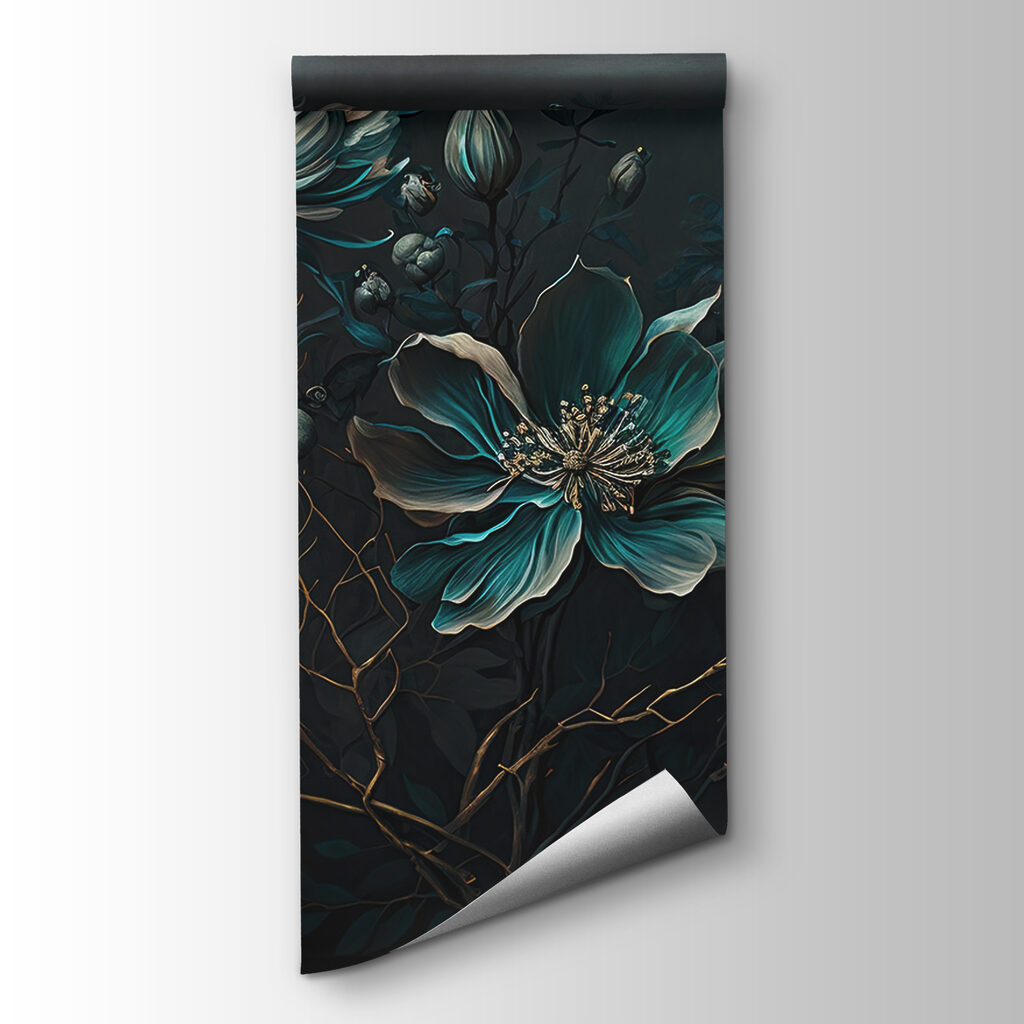 Painting of flowers on a black background Painting of flowers on a black background