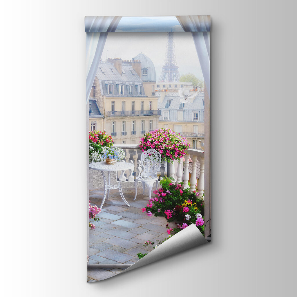 Balcony with a view of the eiffel tower Balcony with a view of the eiffel tower