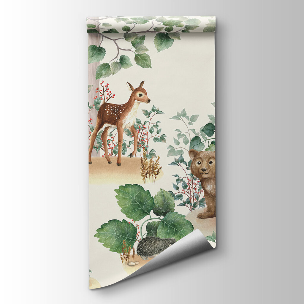Wallpaper with animals in the forest Wallpaper with animals in the forest