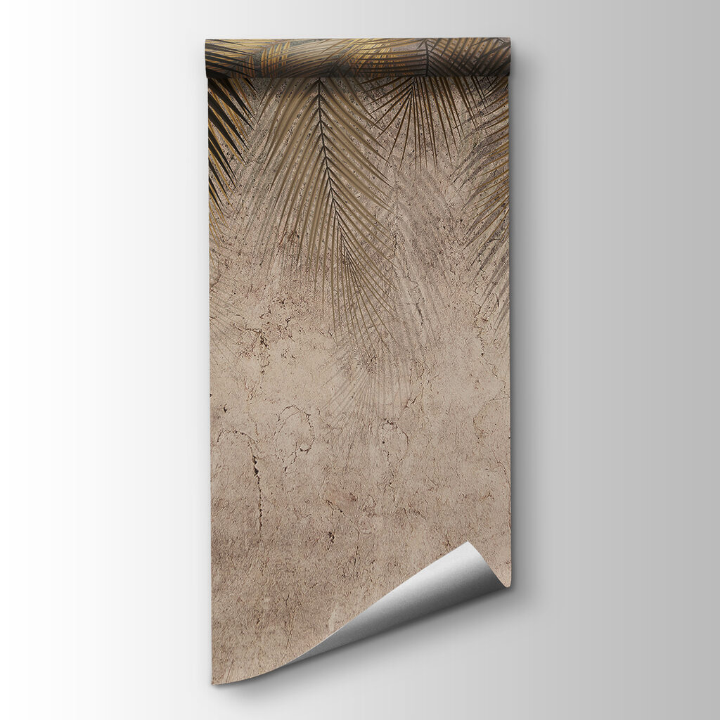 Palm leaves against a textured backdrop Palm leaves against a textured backdrop