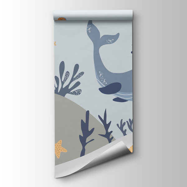 Whale and fish under water