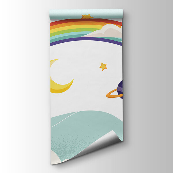 Rainbow with planets and stars Rainbow with planets and stars