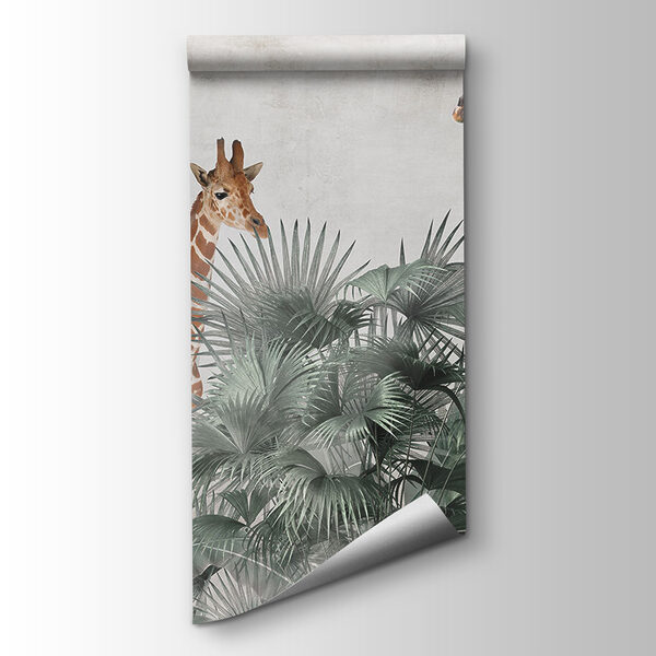 Group of giraffes in a forest Group of giraffes in a forest