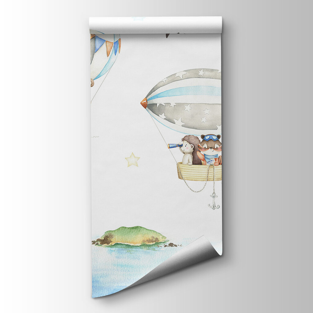 Group of animals in hot air balloons Group of animals in hot air balloons