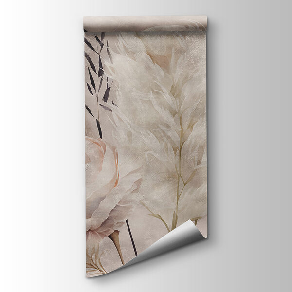 Painting of flowers and feathers