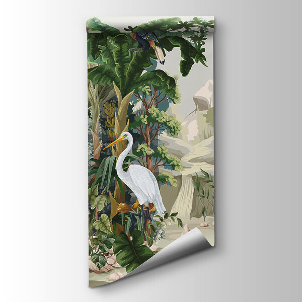 Wallpaper with a jungle scene Wallpaper with a jungle scene