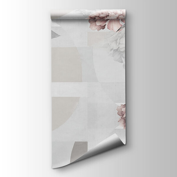 Soft florals complementing abstract shapes Soft florals complementing abstract shapes