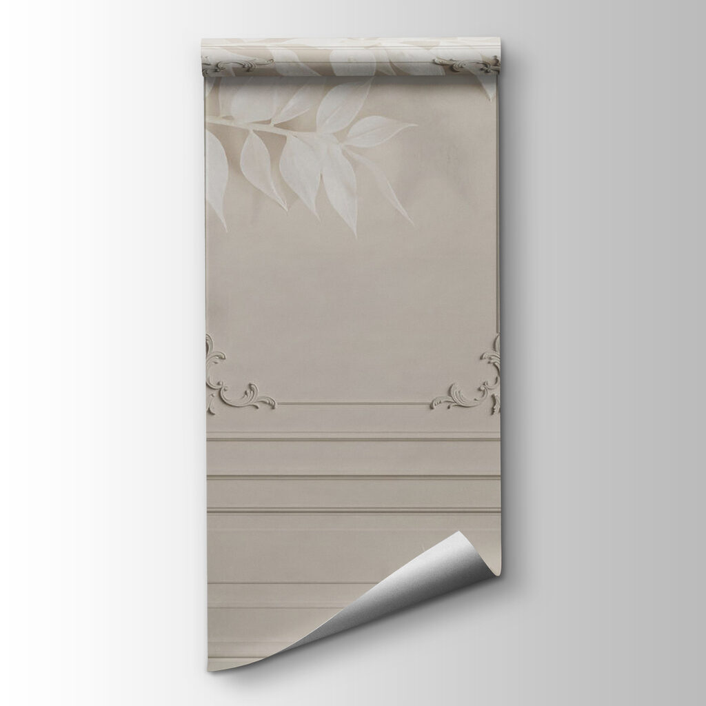 Wall with white leaves Wall with white leaves