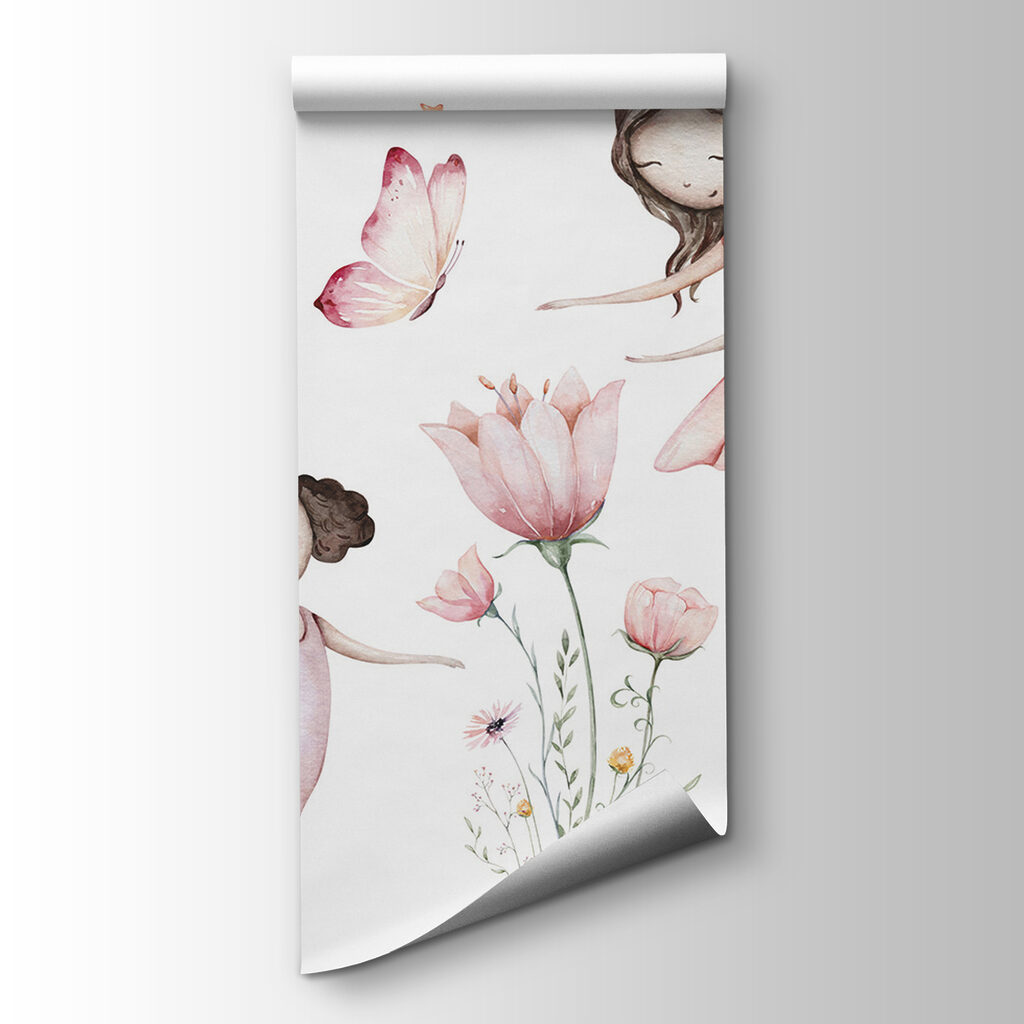 Group of fairies with butterflies and flowers