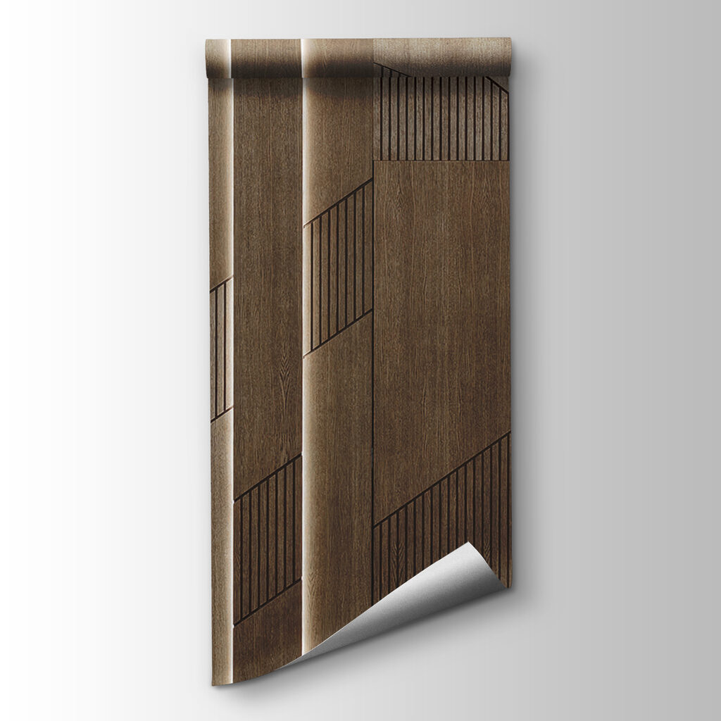 Elegant geometric design on wood panels Elegant geometric design on wood panels