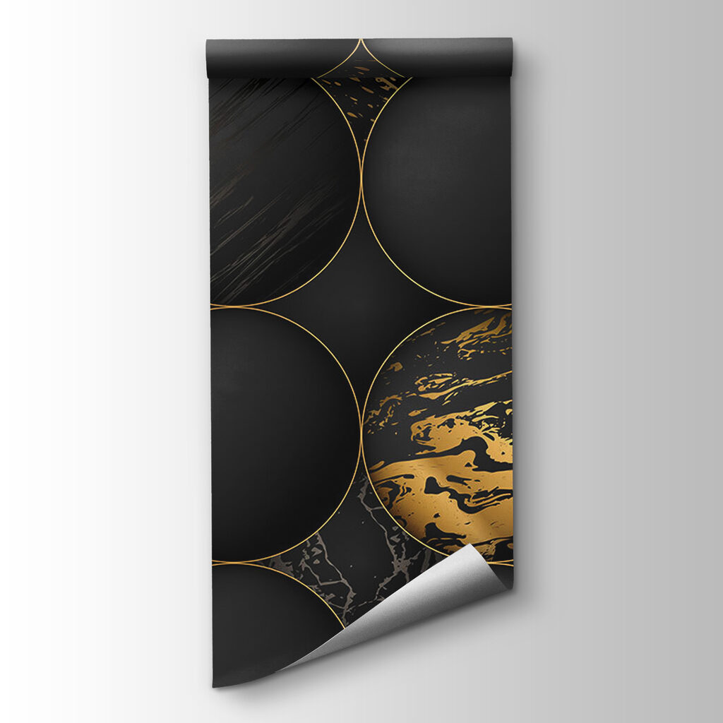 Elegant orbs with metallic splashes Elegant orbs with metallic splashes