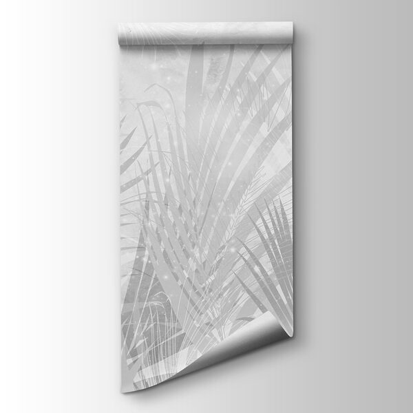 A grey and white background with plants A grey and white background with plants