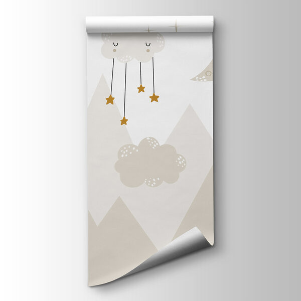 A moon and clouds in the sky