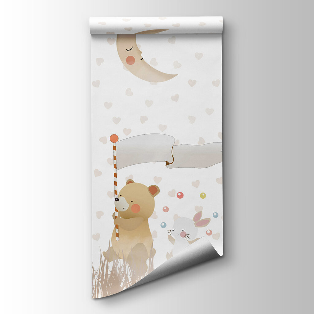 A wallpaper with animals and moon