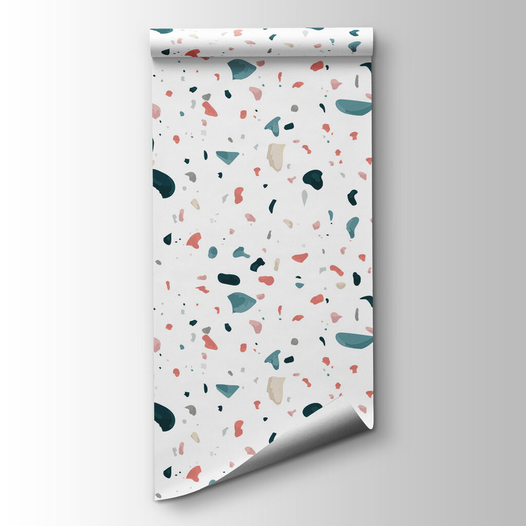 A pattern of small colored spots