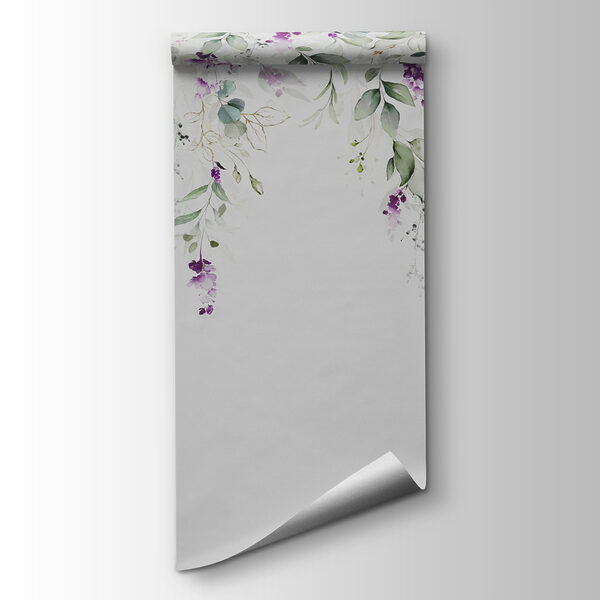 A painting of leaves and flowers