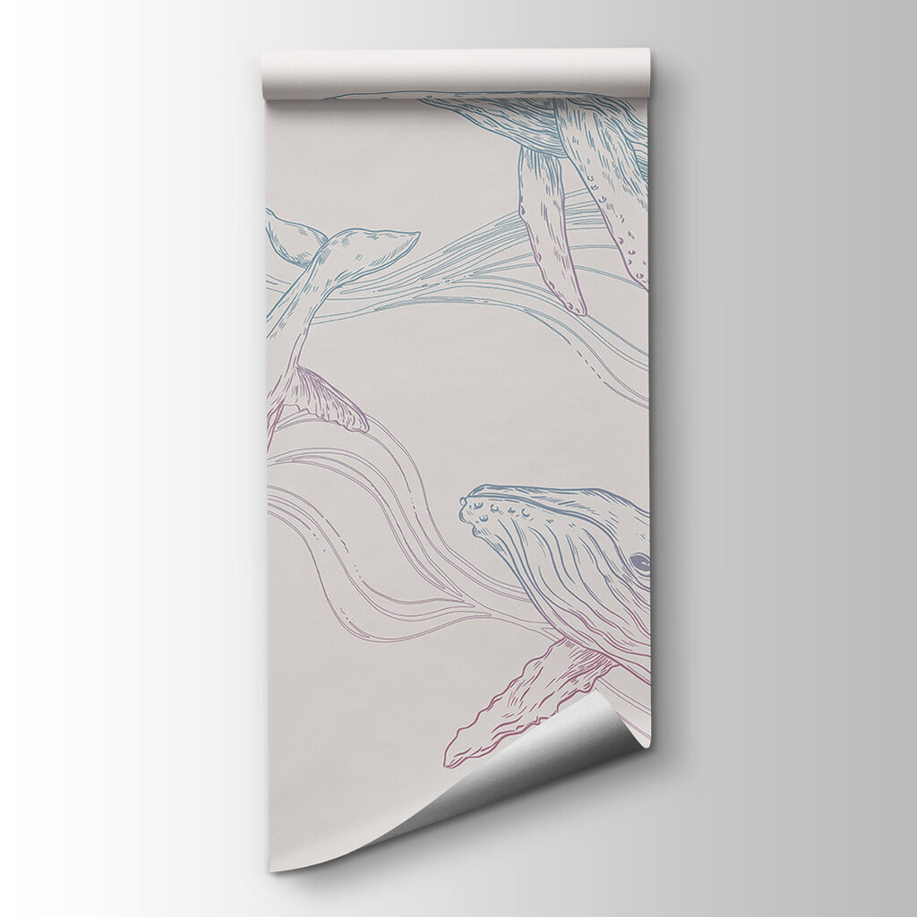 A group of whales swimming in the water