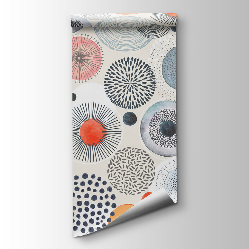 A pattern of colorful circles and dots A pattern of colorful circles and dots