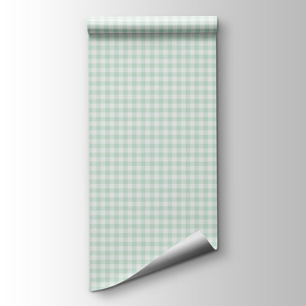 A green and white checkered fabric