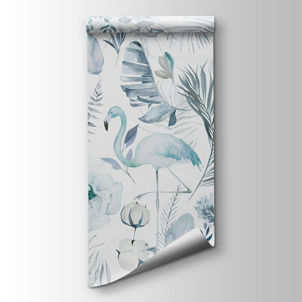 A pattern of flamingos and flowers A pattern of flamingos and flowers