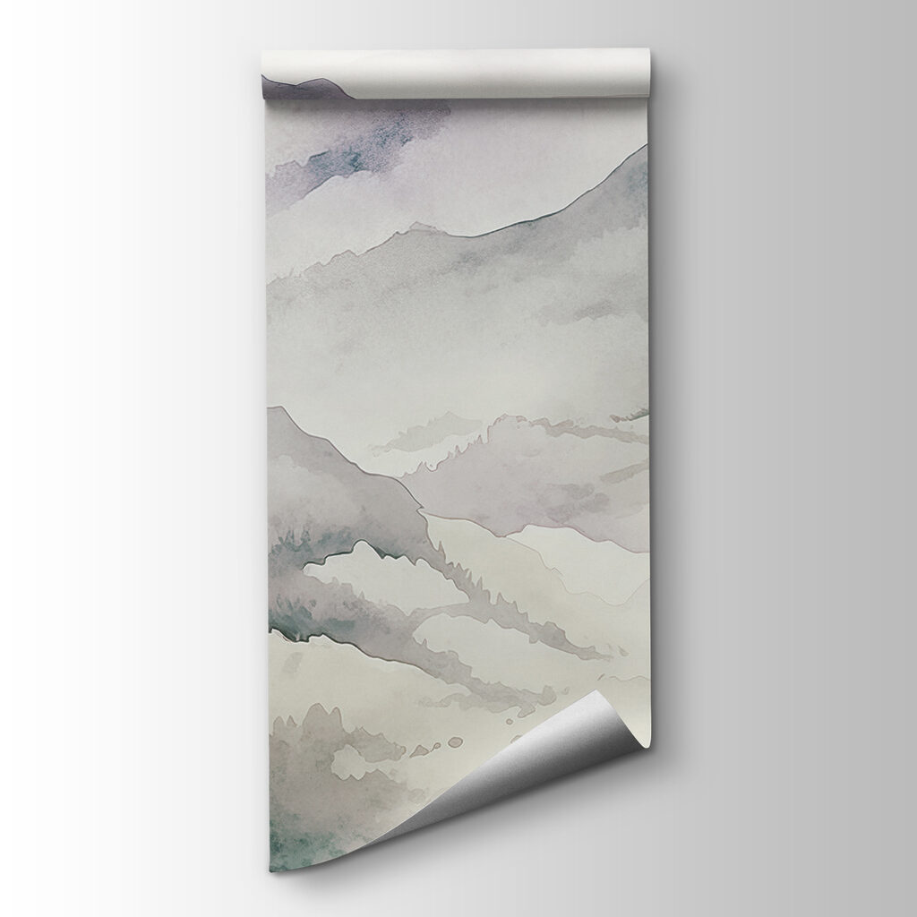 A watercolor painting of mountains