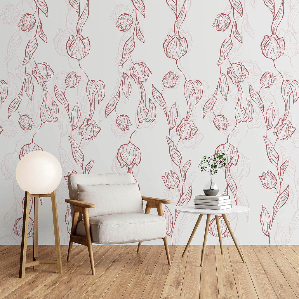 Virágok és levelek mintája