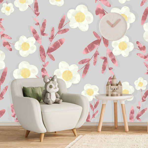 Fehér és sárga virágok mintája