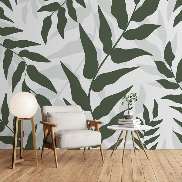 Levélmintázat fehér háttérrel