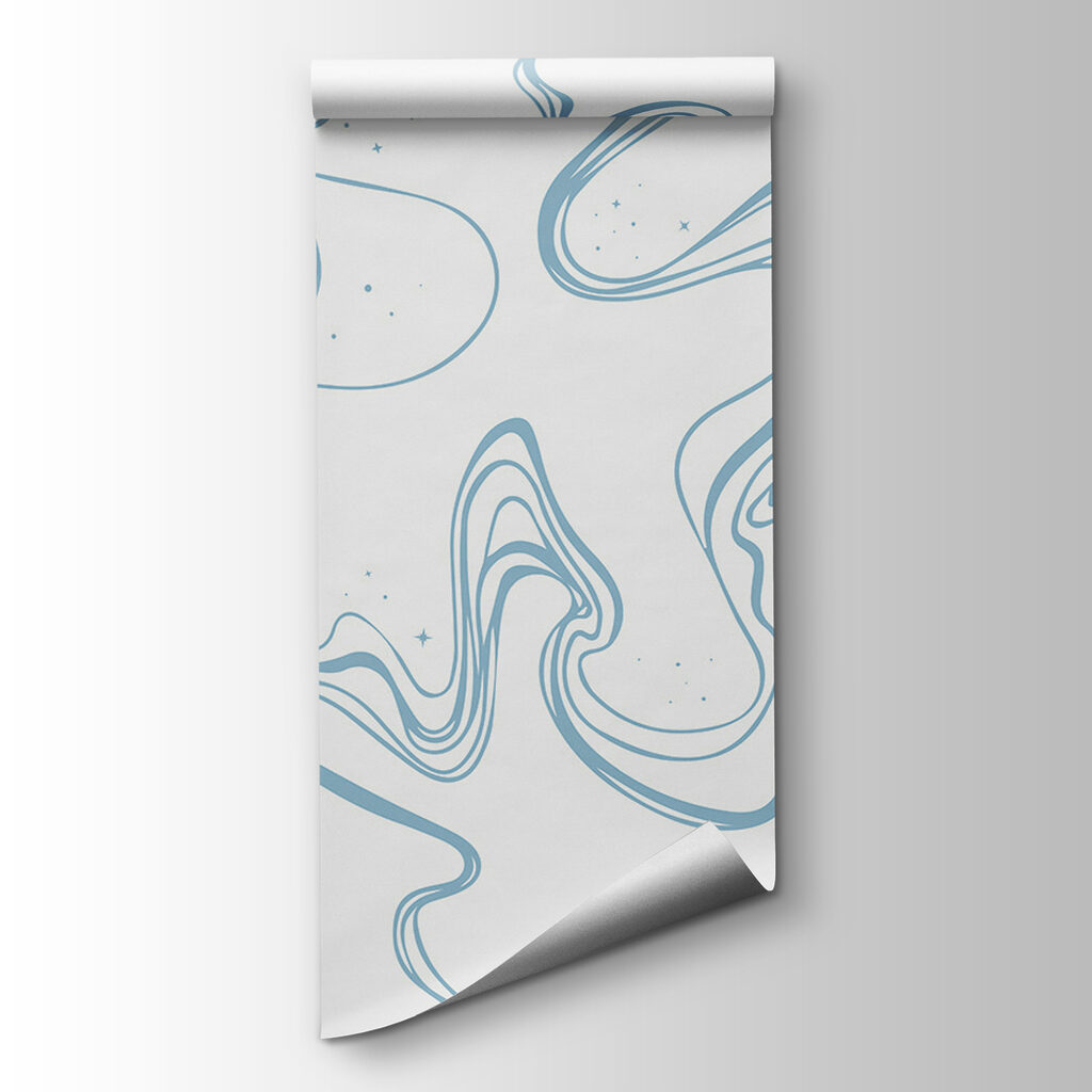 A white background with blue lines