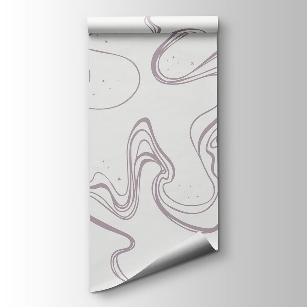 A white background with purple lines