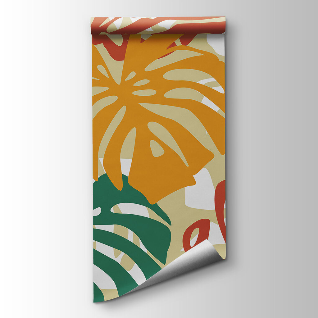 Colorful leaves on a white background