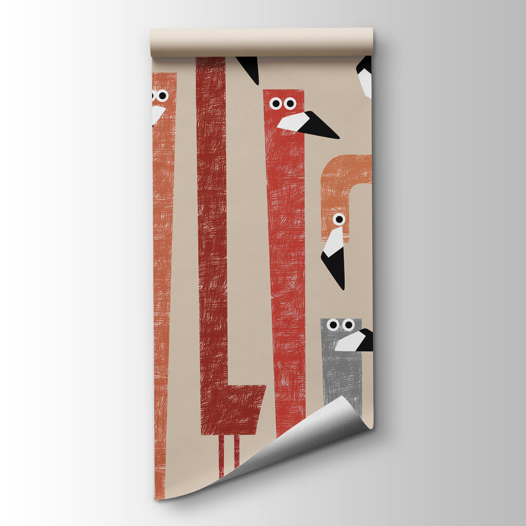 Group of birds with different colored shapes Group of birds with different colored shapes