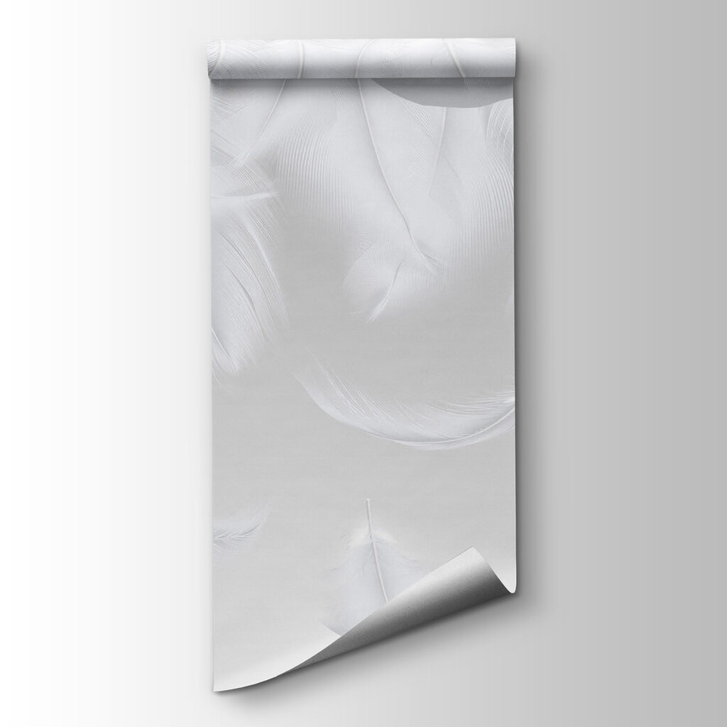 White feathers falling down