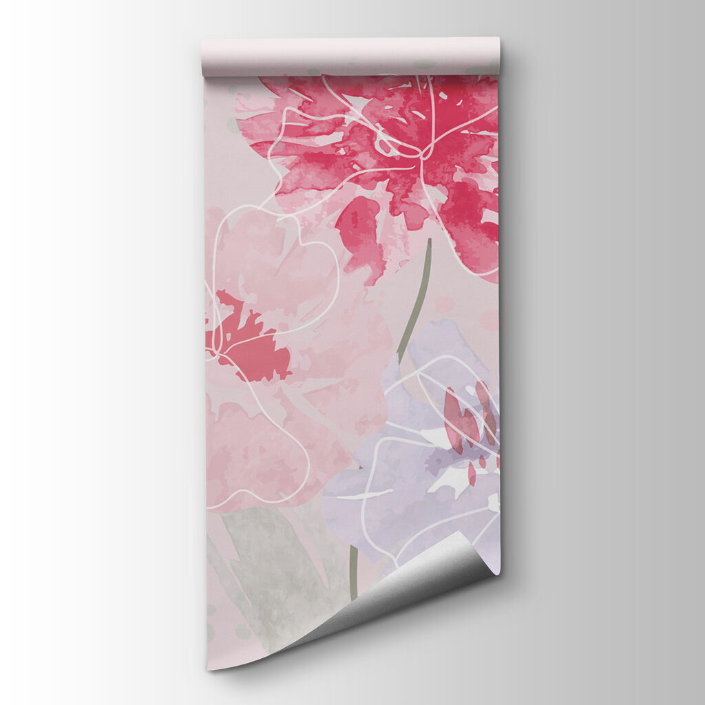 Group of flowers on a pink background Group of flowers on a pink background