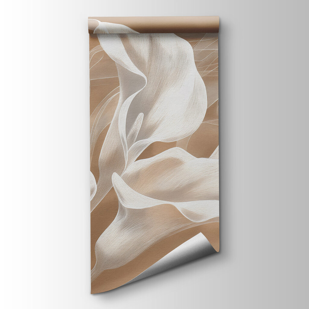 A white flowers on a brown background