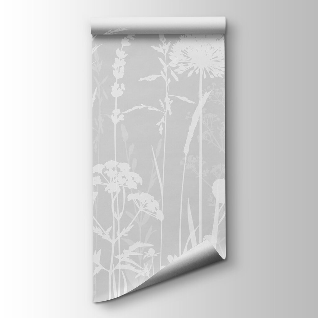 A white silhouettes of flowers A white silhouettes of flowers