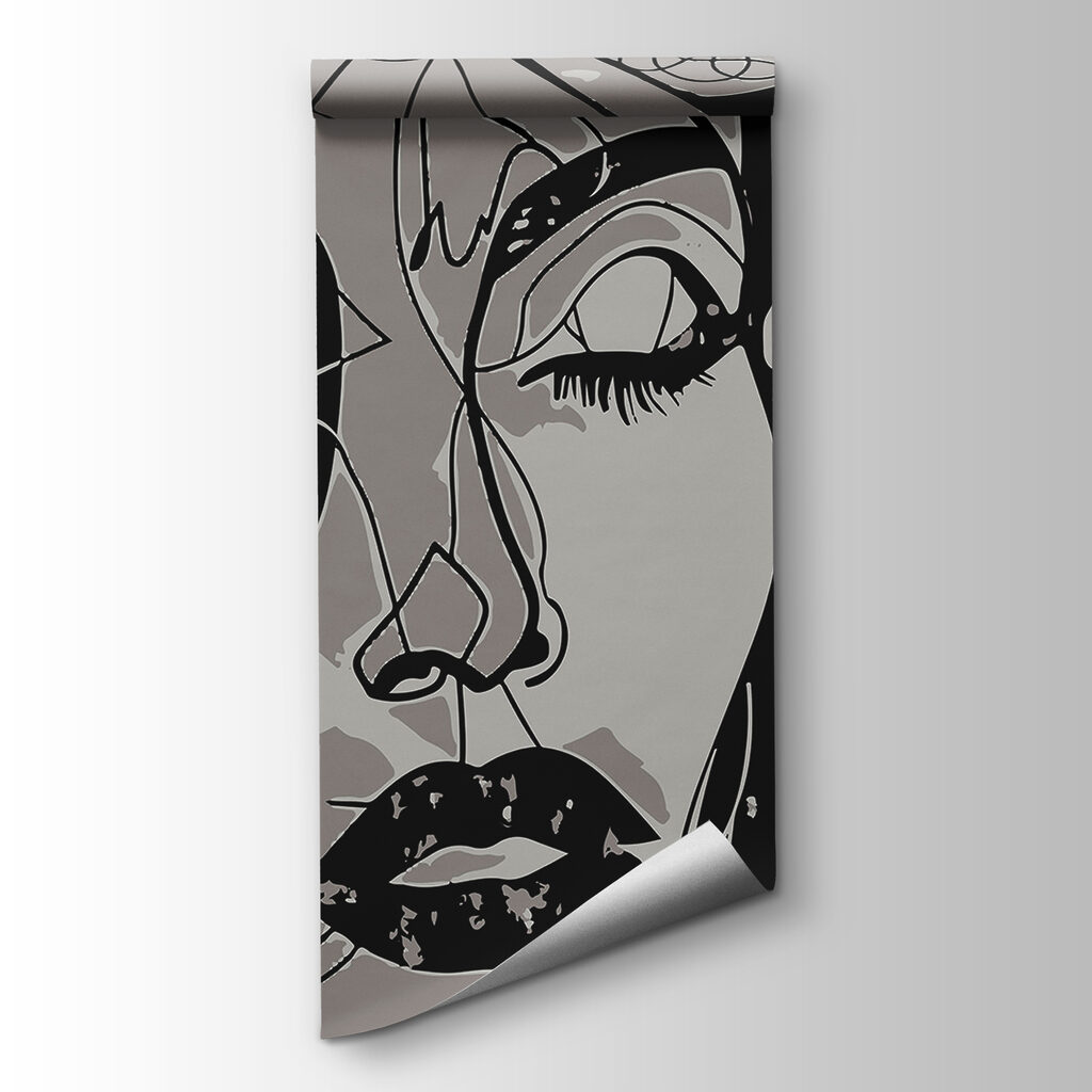 A black and white image of a woman's face A black and white image of a woman's face