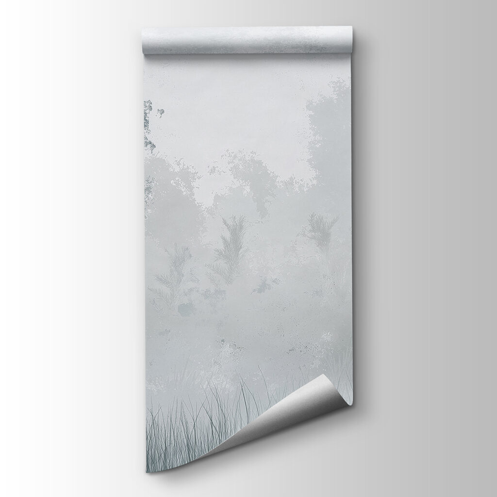 Foggy forest with trees Foggy forest with trees