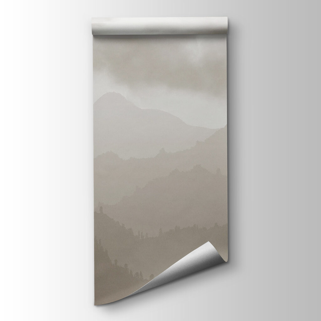 Foggy mountain range